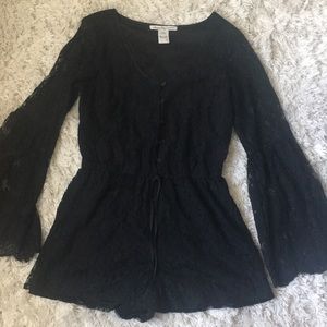 Lace black romper